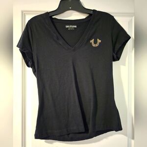 True Religion Black V-Neck Women's Top